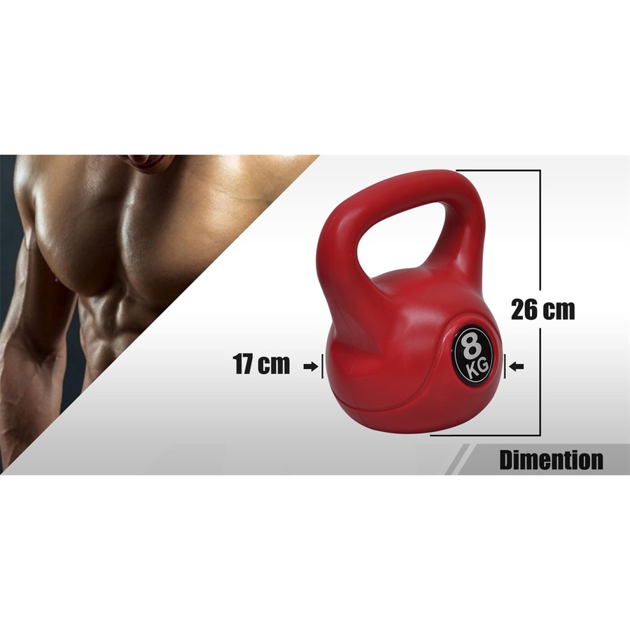 2 x 8kg Kettlebell - Home Gym Kettlebell Weight Fitness Exercise - Red