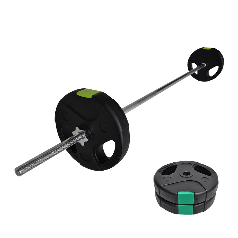 Total 18kg 28kg 198cm Barbell Bar Weight Set Fitness World Wide
