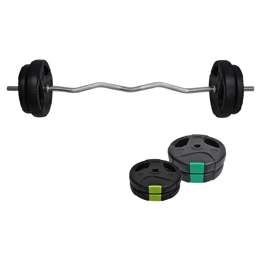 20kg 120cm Curl Barbell Bar Weight Set 5kg x 2 & 2.5kg