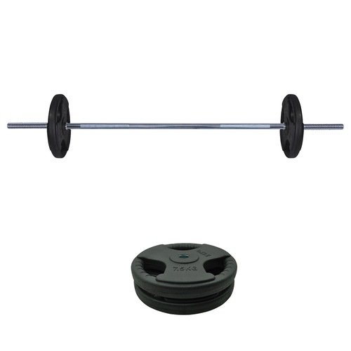 vidaXL Barbell + 2 Dumbbell Set 60.5kg Home Gym sports Exercise