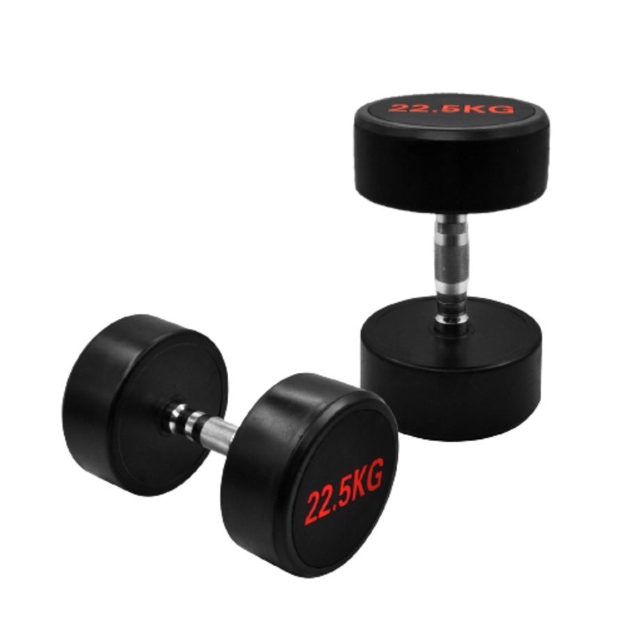 22.5kg x 2 Commercial Grade Rubber Coated Dumbbell Hand Weight - Rubber Dumbbell