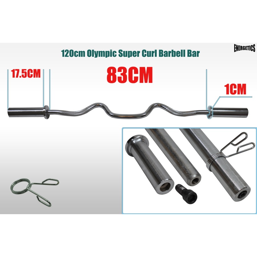 27kg Olympic Barbell Weight Set - 120cm Super Curl Bar + 20kg Weight Plates Home Gym