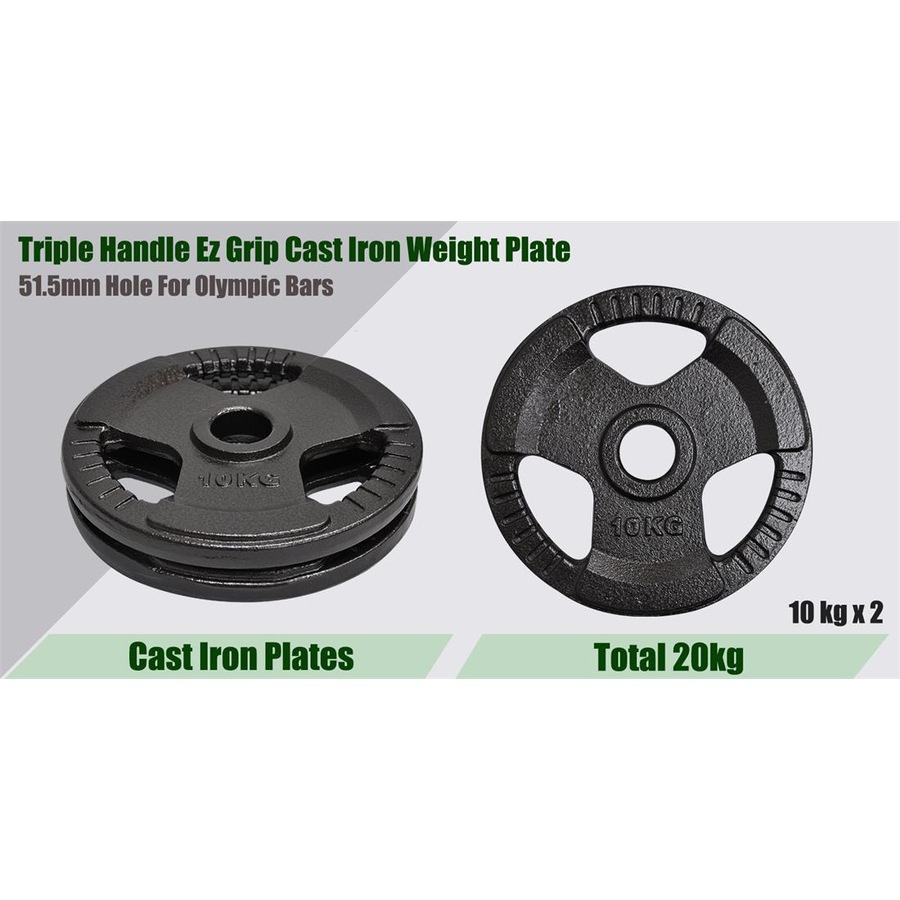 27kg Olympic Barbell Weight Set - 120cm Super Curl Bar + 20kg Weight Plates Home Gym