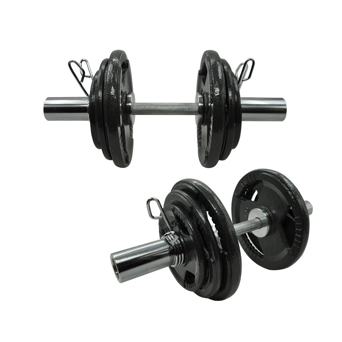 28kg - 78kg 50cm Olympic Dumbell Bar Weight Set - Cast Iron Triple Handle Grip Plate