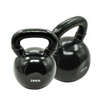 28Kg x 2 Iron Vinyl Kettlebell Weight - Gym Use Russian Style Cross Fit Strength