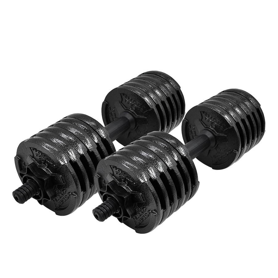 29.2kg Dumbell Weight Set - 45cm Pvc Bar + 24 X 2.5lbs Cast Iron Weight Plate