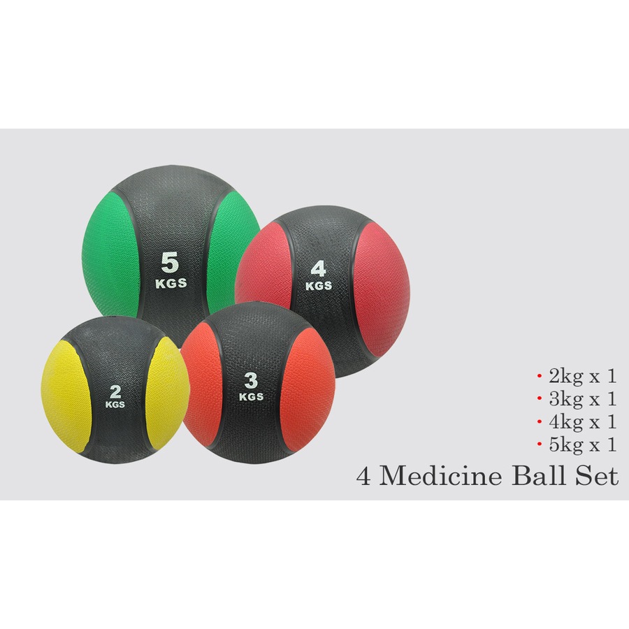 2kg+3kg+4kg+5kg Commercial Rubber Medicine Ball Set / Gym Fitness Exercise Ball