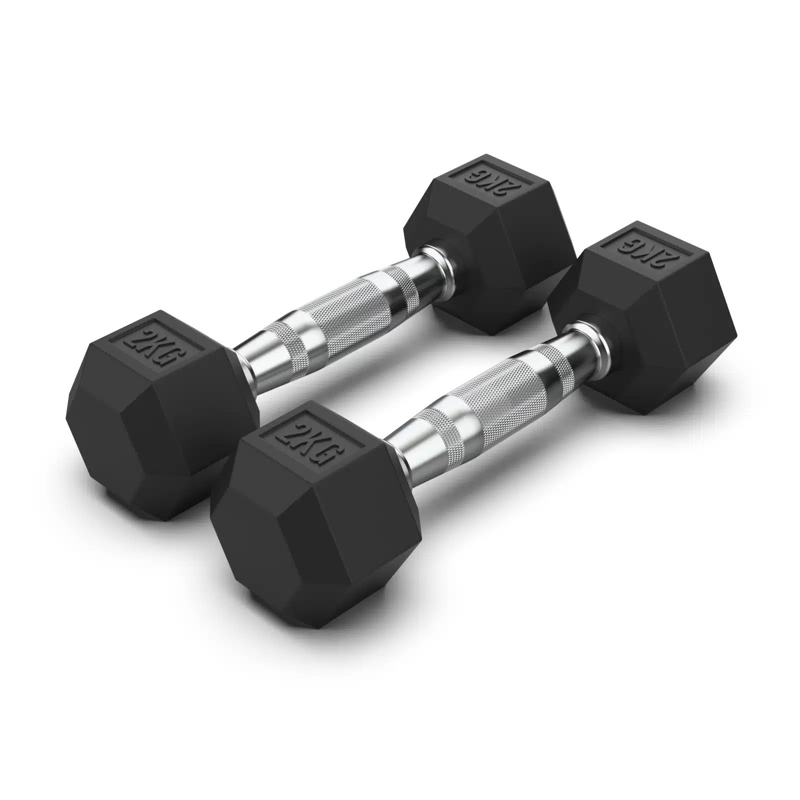 2kg x 2 Hex Rubber Coat Iron Dumbell Home Gym Strength Weight Commercial