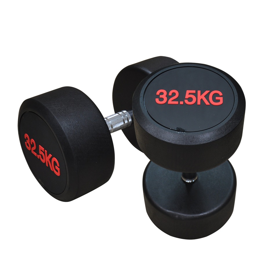 32.5kg x 2 Commercial Grade Rubber Coated Dumbbell Hand Weight Total 65kg
