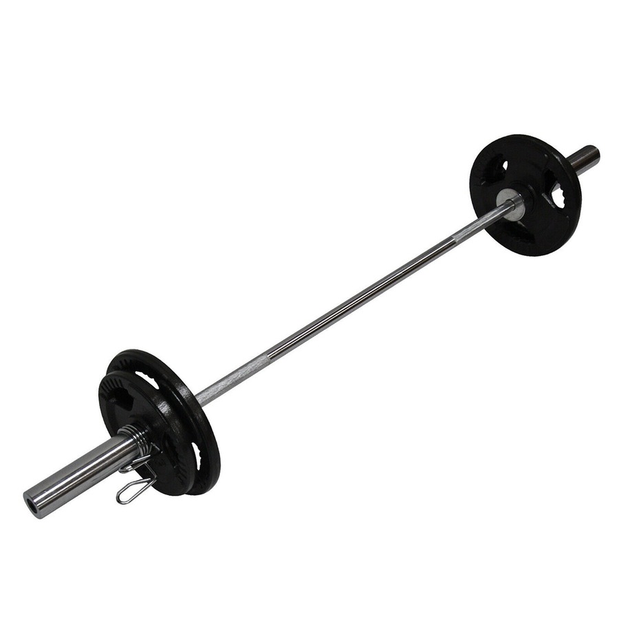34KG Weight Set 150cm Olympic Barbell Bar 25KG Weight Plate FREE Spring Collar