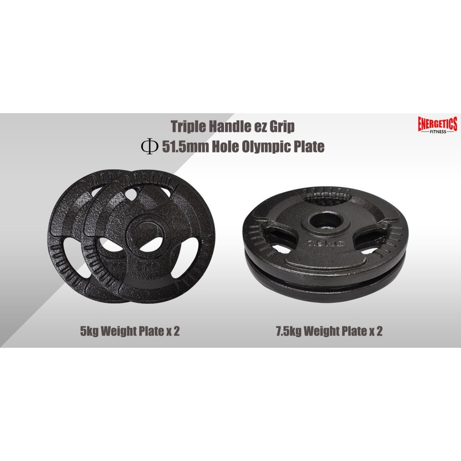 34KG Weight Set 150cm Olympic Barbell Bar 25KG Weight Plate FREE Spring Collar