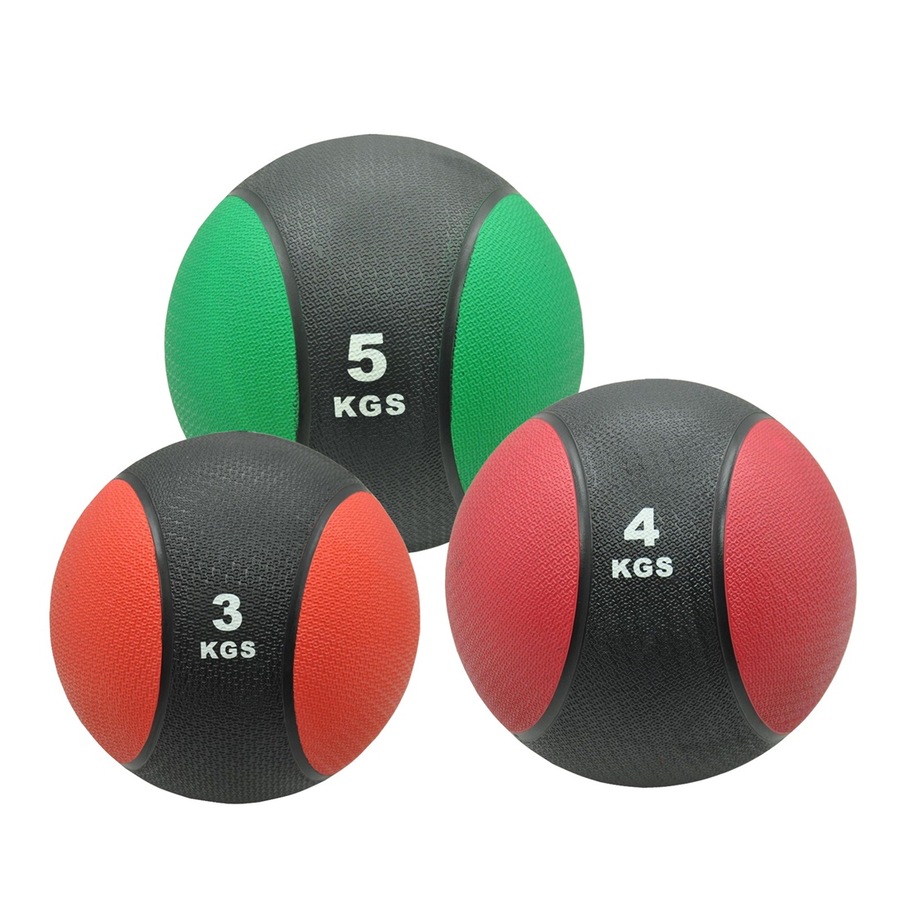 3kg + 4kg + 5kg Commercial Rubber Medicine Ball Set / Gym Fitness Exercise Ball