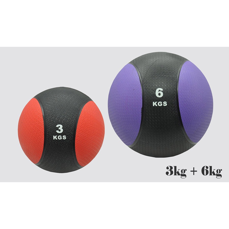 3kg + 6kg Commercial Rubber Medicine Ball / Gym Fitness Fit Exercise Ball