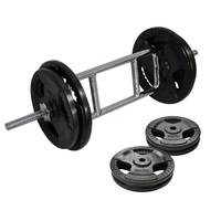 41kg Tricep Barbell Weight Set - 35kg Ez Triple HandIe Irom Cast Weight Plates