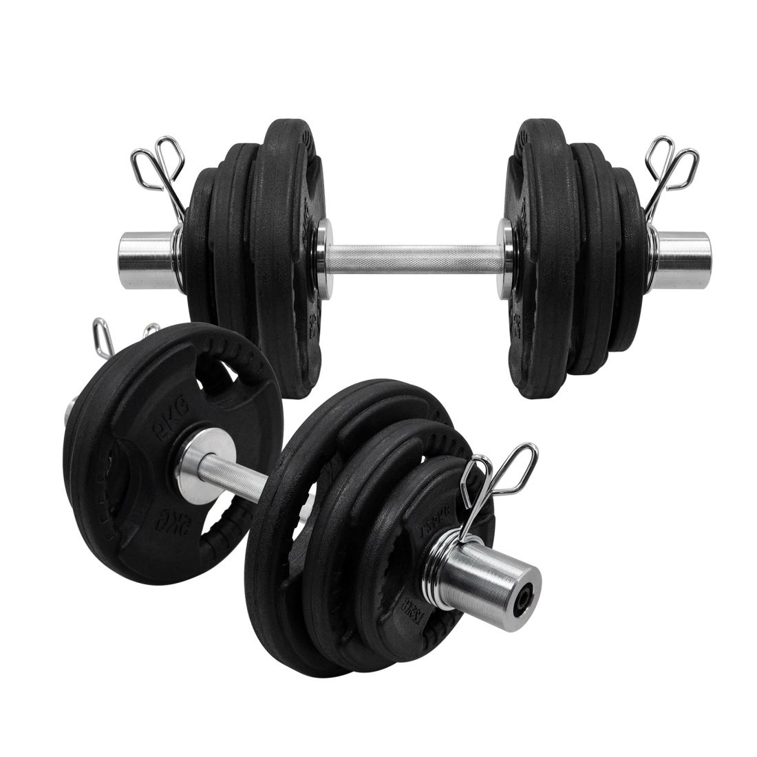 43kg & 58kg Olympic Dumbell Set - Rubber Coated Iron Plate Dumbbell Weight Set