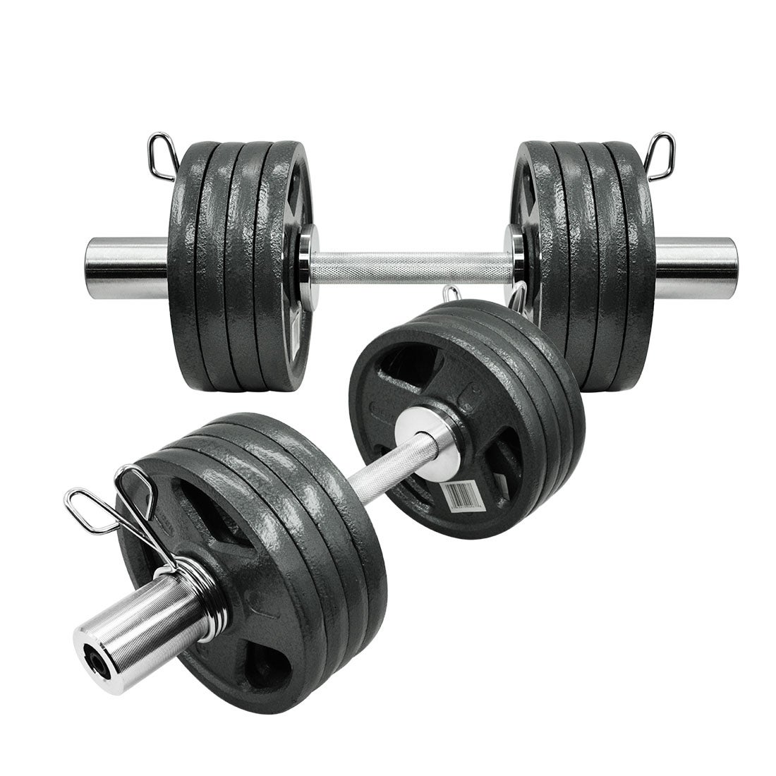 44.3kg Olympic Dumbell Set - 5lbs x 16 Cast Iron Weight Plate 50cm Dumbbell Set