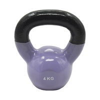 4Kg Iron Vinyl Kettlebell Weight - Gym Use Russian Cross Fit Strength Training