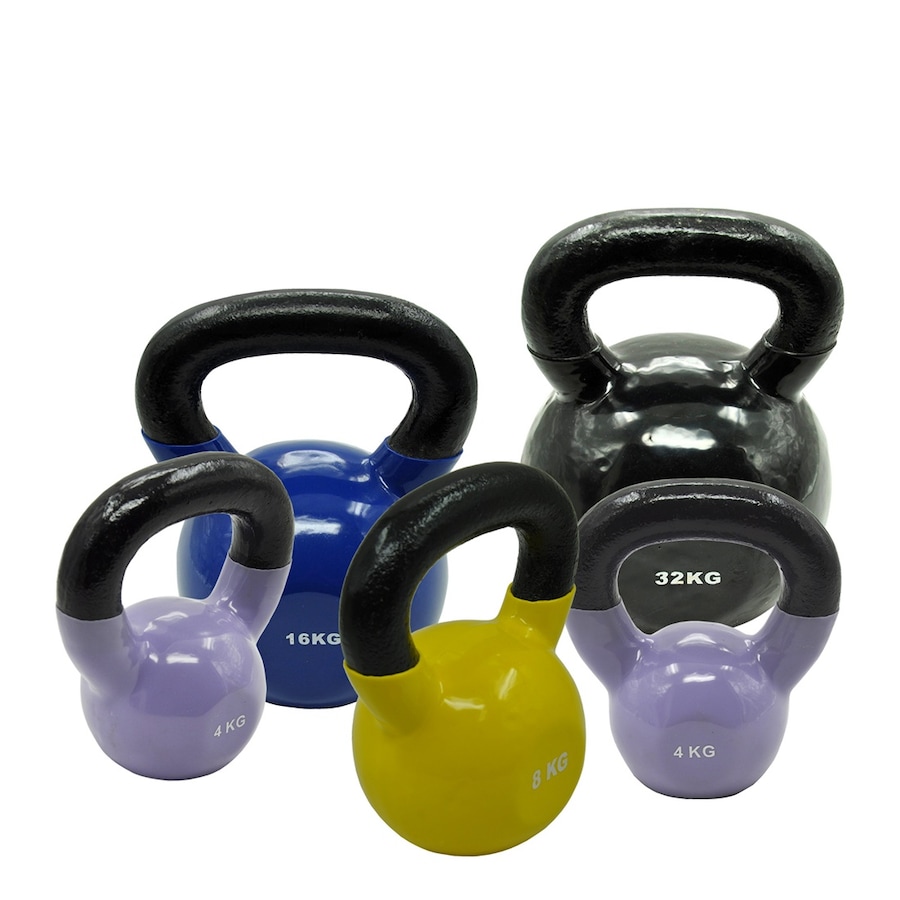 4kgx2 + 8kg + 16kg + 32kg = Total 64kg Iron Vinyl Kettlebell Weight Training
