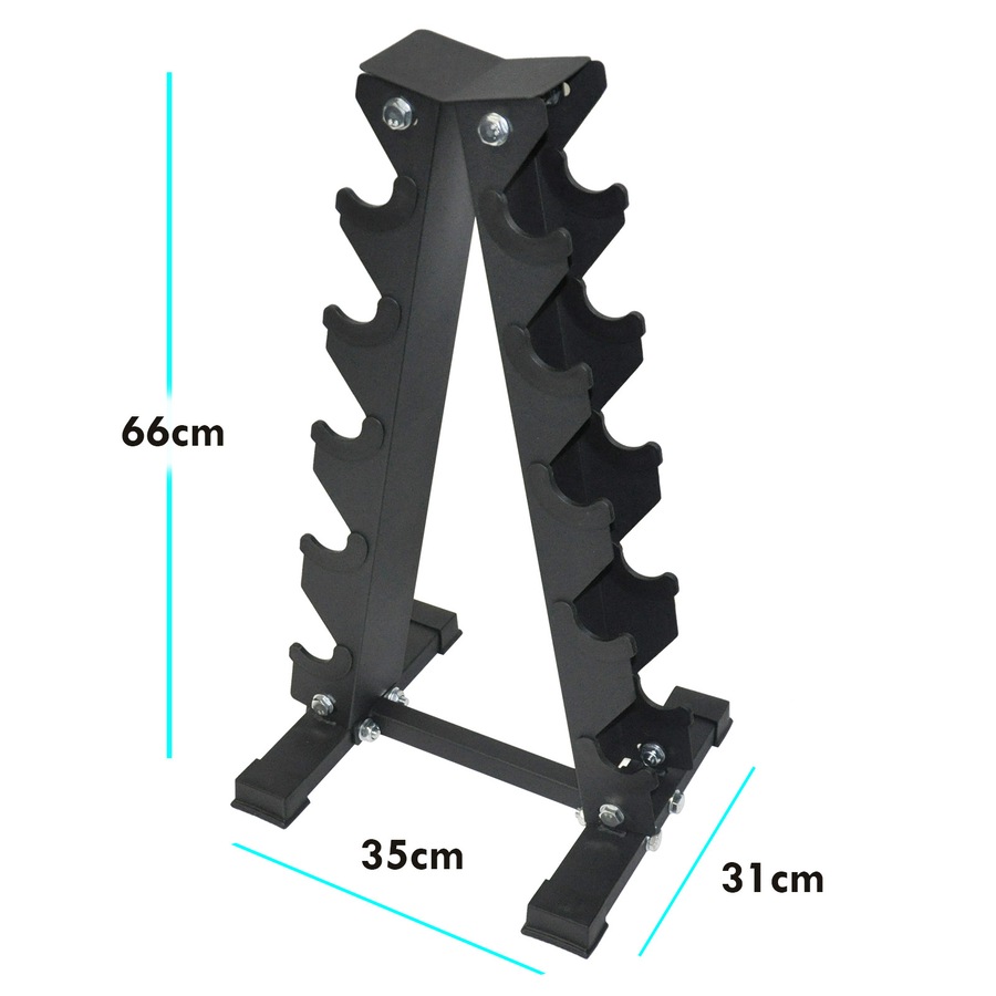 5 Pairs Pvc Dumbbell Set Weight - 1-2-3-4-5kg - Total 30kg Plus A Rack