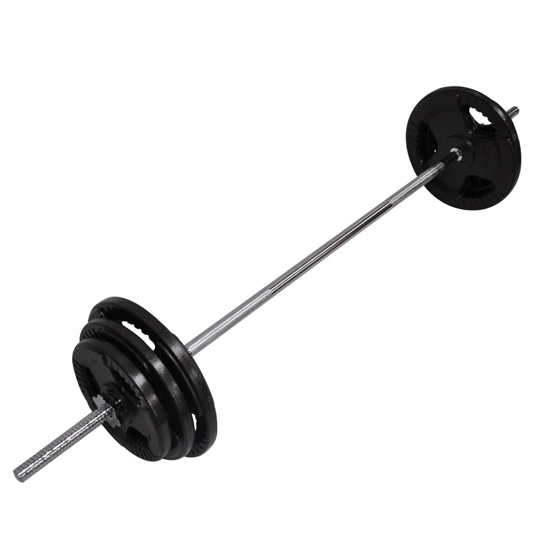 50kg Ez Grip Cast Iron Barbell Weight Set – 150cm Bar + 45kg Iron ...