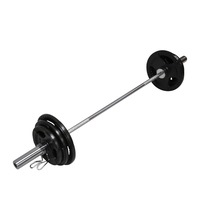 54KG Weight Set 150cm Olympic Barbell Bar 45KG Weight Plate FREE Spring Collar