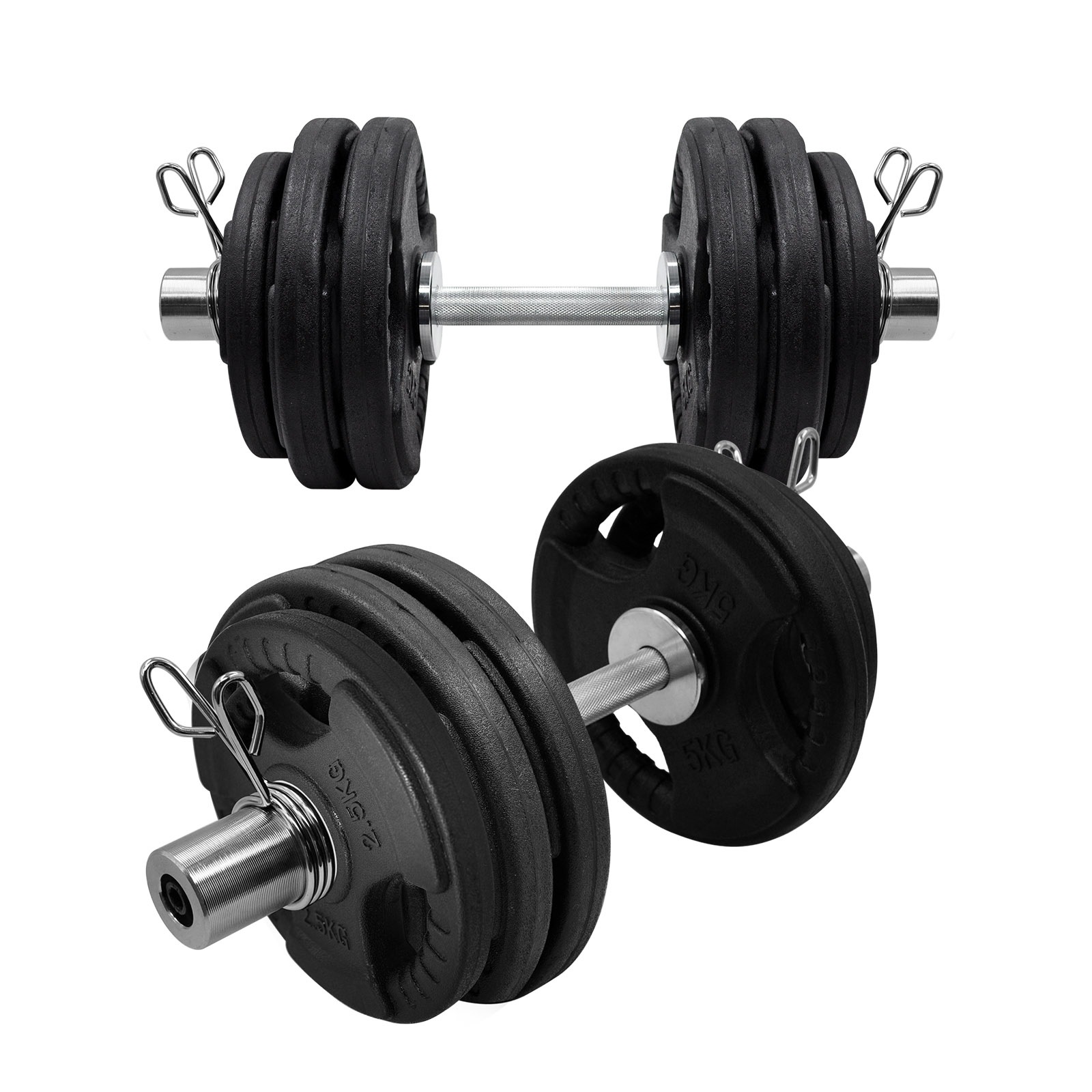 58kg Olympic Dumbell Set - Rubber Coated Iron Plate Dumbbell Weight Australia