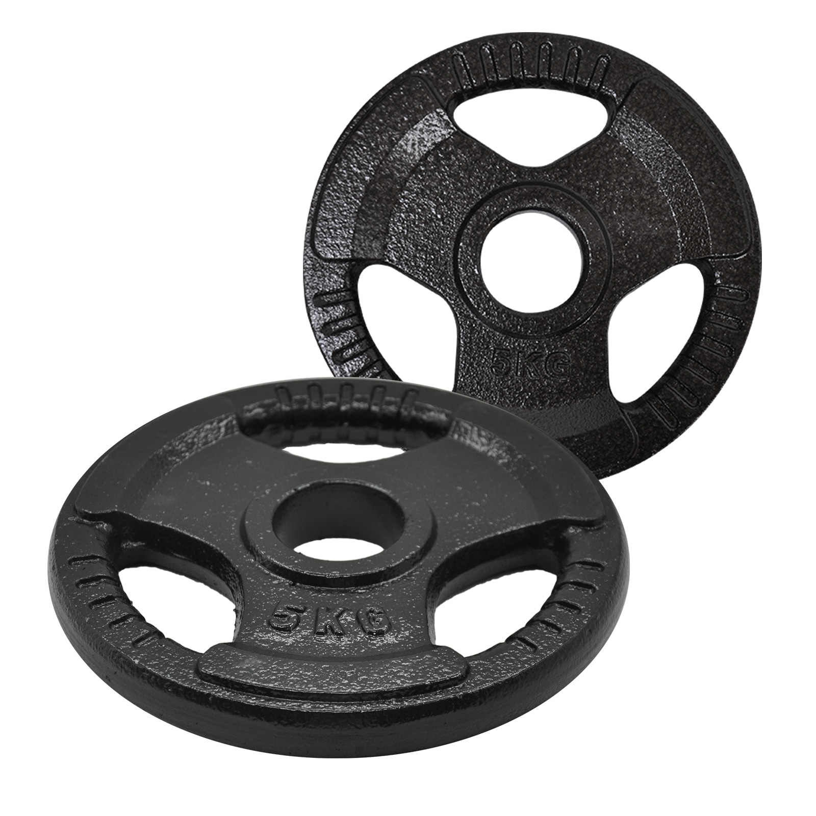 2 x 5kg Olympic Ez Grip Cast Iron Hammertone Weight Plate Set