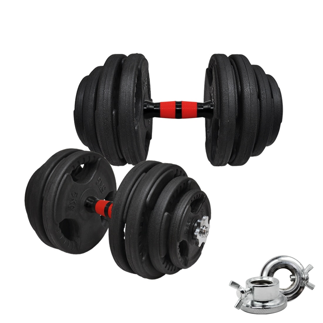 60kg - 45cm Dumbell Bar Weight Set Rubber Coated Plate Australia