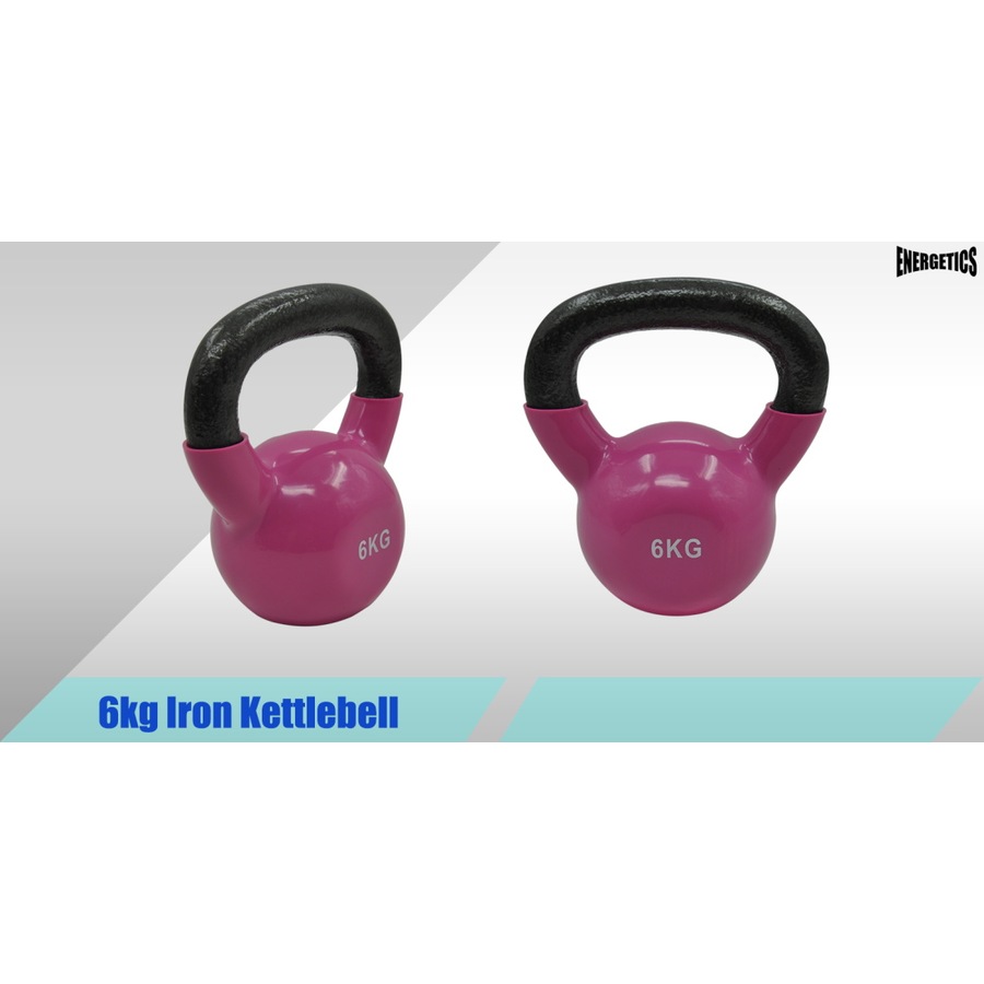 6kg x 2 + 8kg + 12kg = Total 32kg Iron Vinyl Kettlebell Weight Strength Training