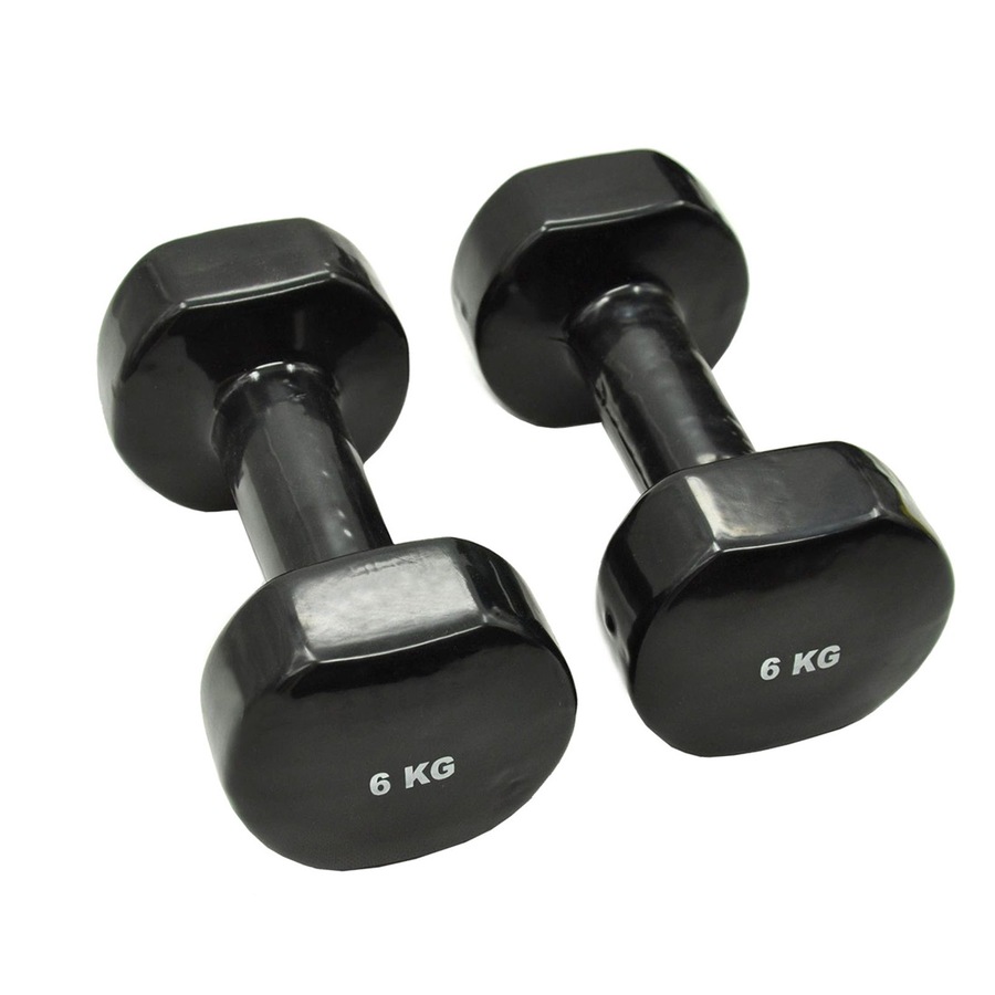 6kg x 2 Vinyl PVC Dumbbell Hand Weight - PVC Rubber Coated - Total 12kg
