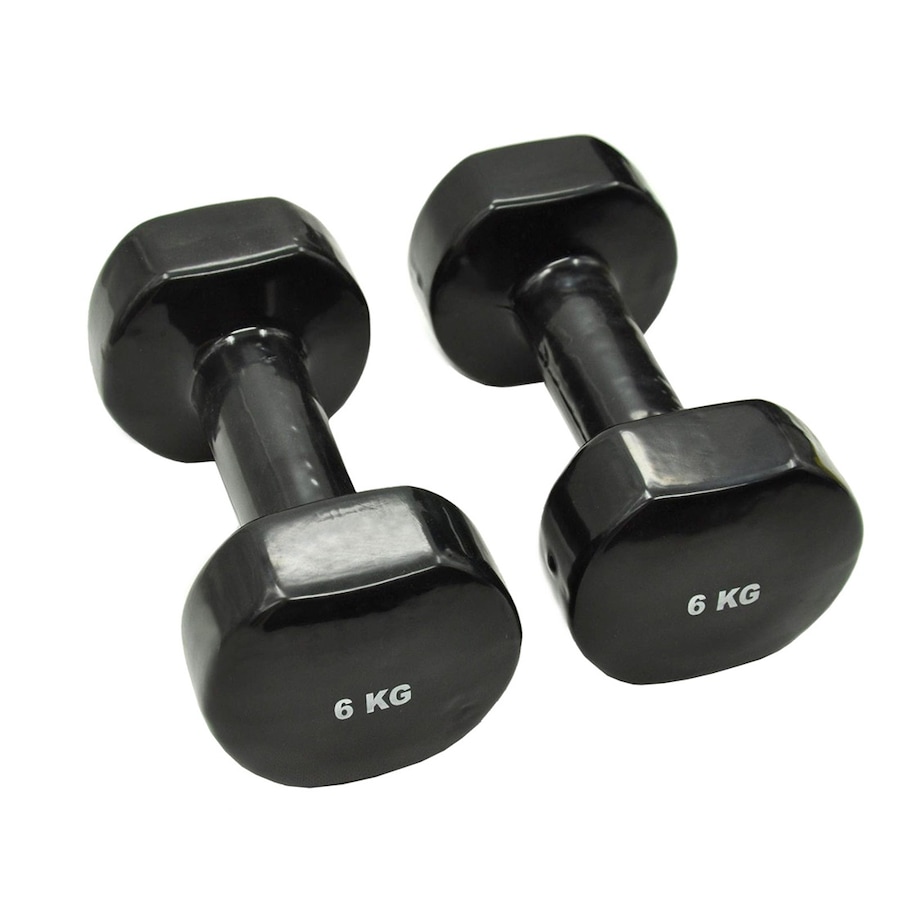 6kg x 2 Vinyl PVC Dumbbell Hand Weight - PVC Rubber Coated - Total 12kg