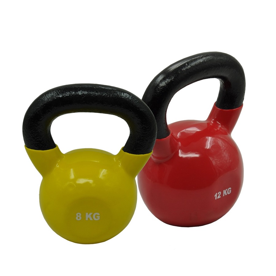 8kg + 12kg - Total 20kg Iron Vinyl Kettlebell Weight Home Strength Training
