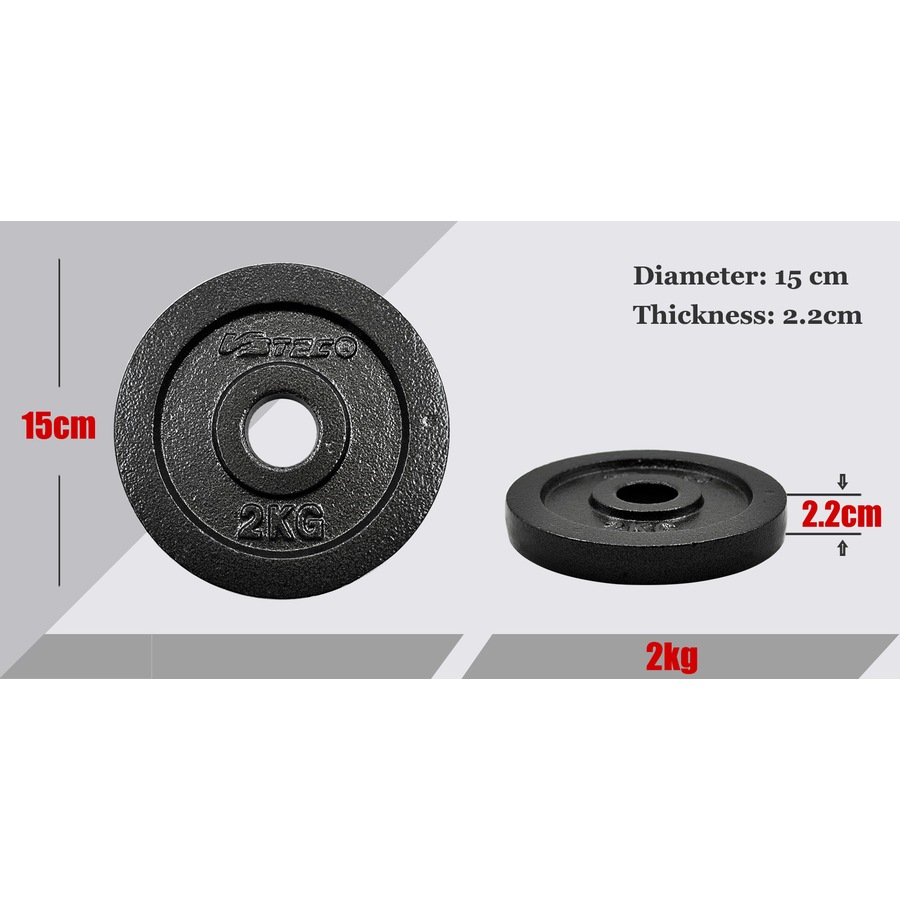 Aerobic Body Pump Barbell Weight Set - 2kg 140cm Pump Bar - 16kg Iron Plate