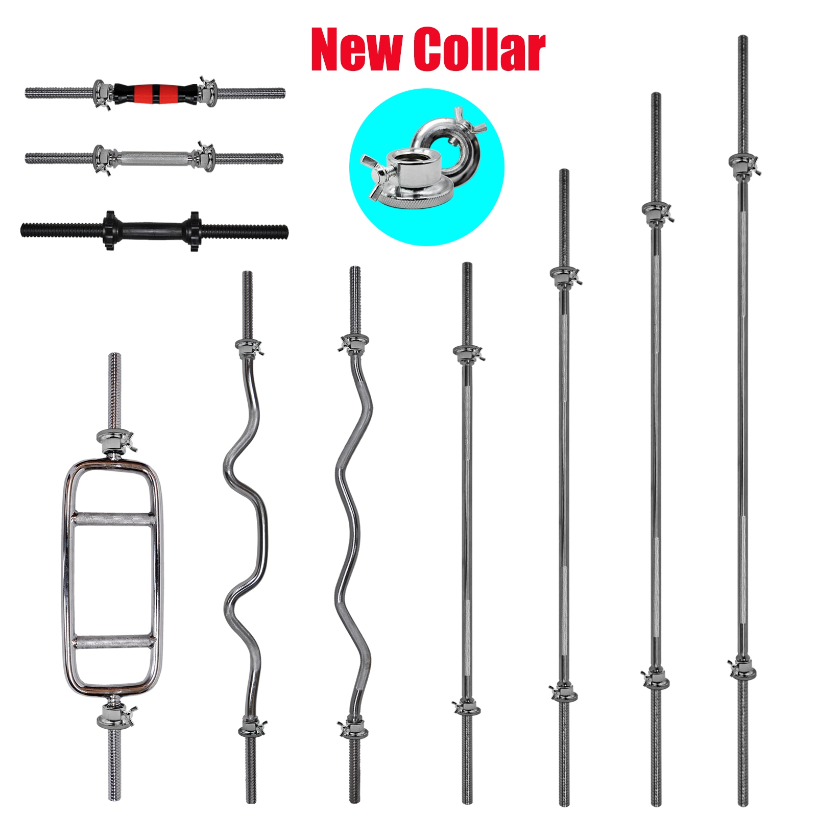 Barbell Bar Dumbell Tricep Ez Curl Home Gym Fitness Weight