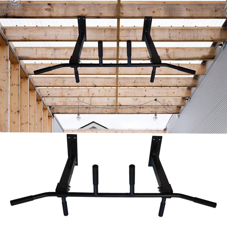 Ceiling Joist Mounted Pull-Up Bar - Multi-Grips Chin up Bar - Home Gym Training