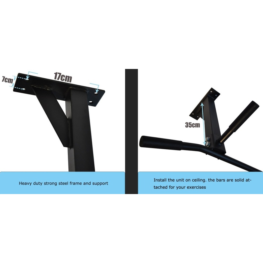 Ceiling Joist Mounted Pull-Up Bar - Multi-Grips Chin up Bar - Home Gym Training