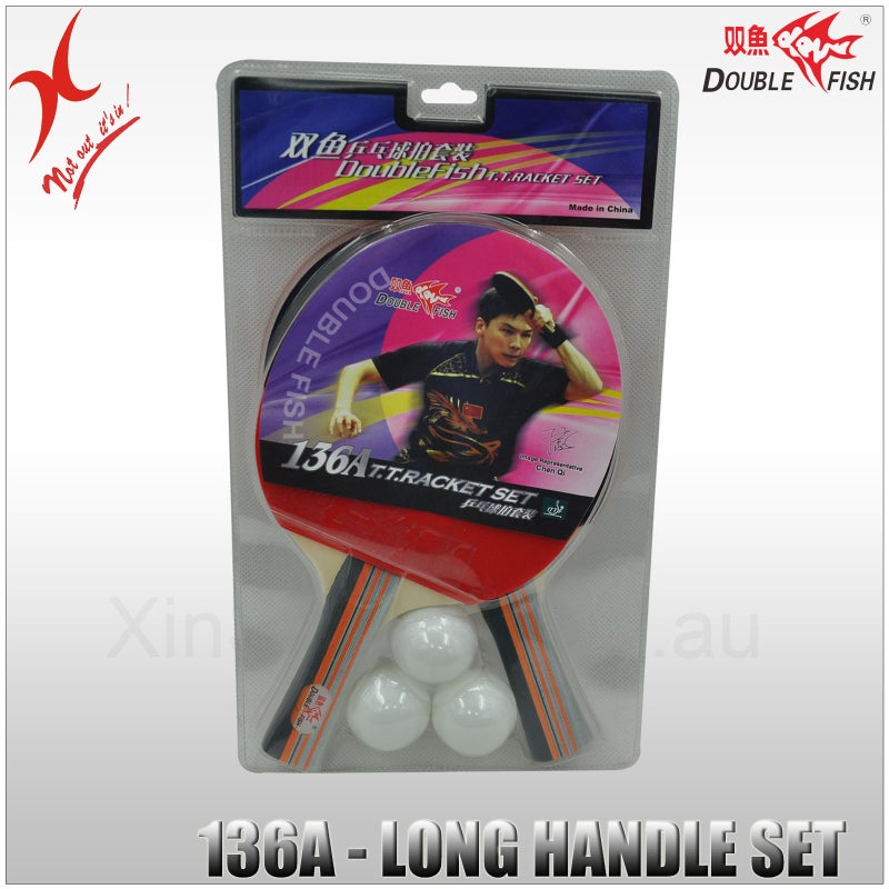Buy Double Fish Table Tennis - 136A Long Handle 2 Bats Set - 3 Table Tennis  Ball - MyDeal