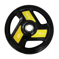 Energetics 35LBS x 2 Rubber Coated Olympic Cast Iron Weight Plate - Commercial Grade