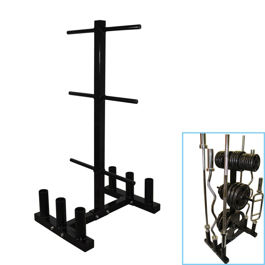 Olympic Barbell And Weight Plate Storage Rack - Home Gym - Store All Types Plate