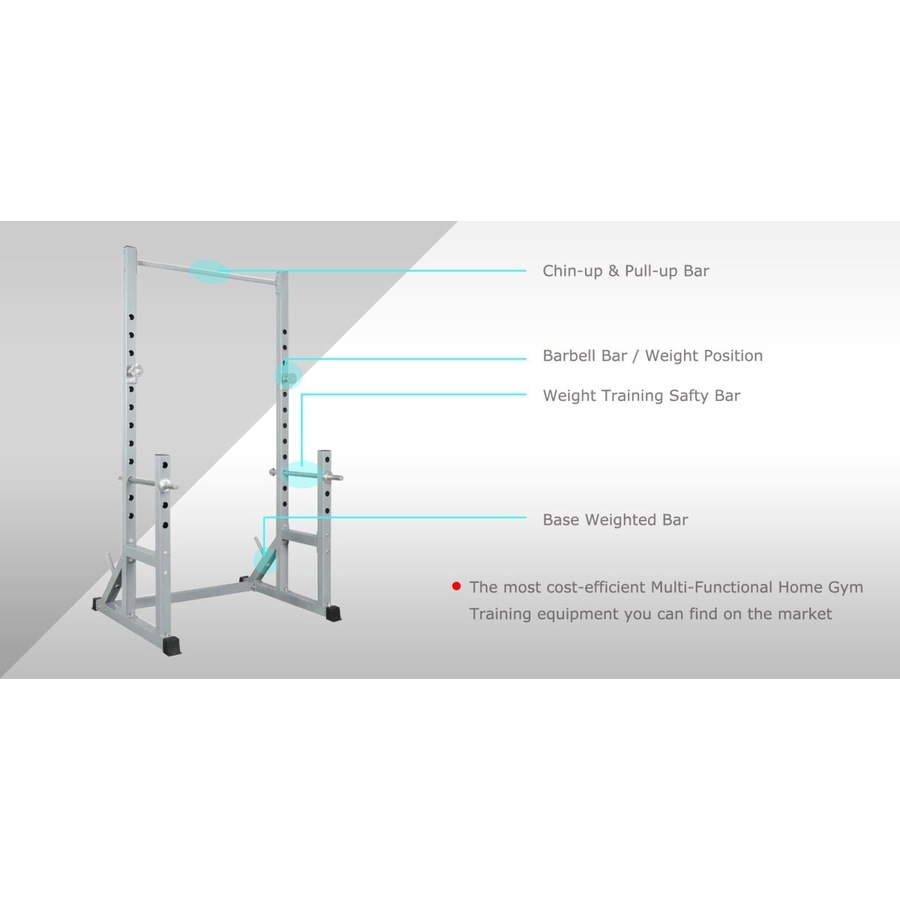 Power Cage - Power Rack - Squat Rack - Bench Press Chin Up + Adjust Weight Bench