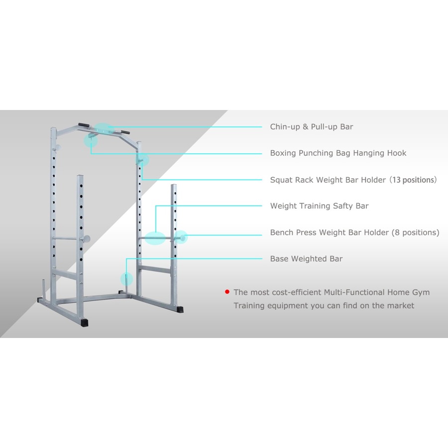 Power Cage - Power Rack - Squat Rack - Weights Bench Press + Flat Weight Bench