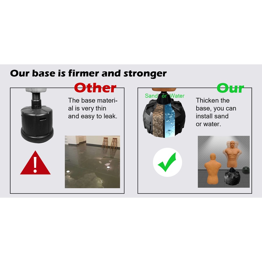 Hi Tech Silicone Free Standing Human Bob Boxing Punching Dummy Bag& X-large Red