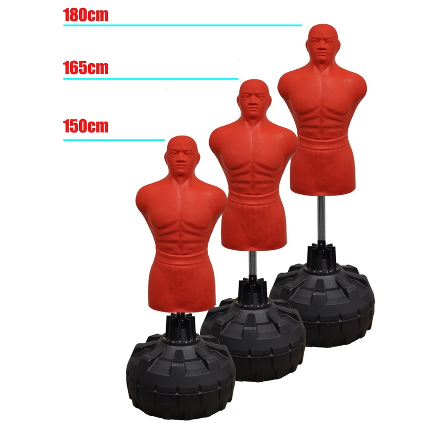 Silicone Skin - Free Standing Human BOB Boxing Punching Dummy Bag - Red Color