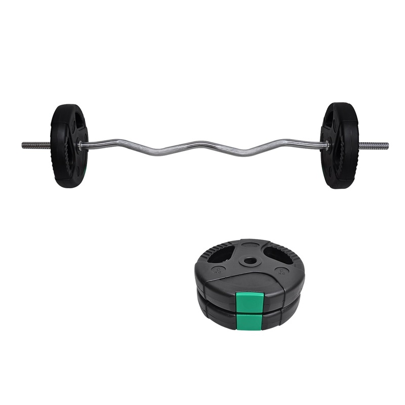 Total 15kg 40KG 120cm Curl Barbell Bar Weight Set Fitness World Wide