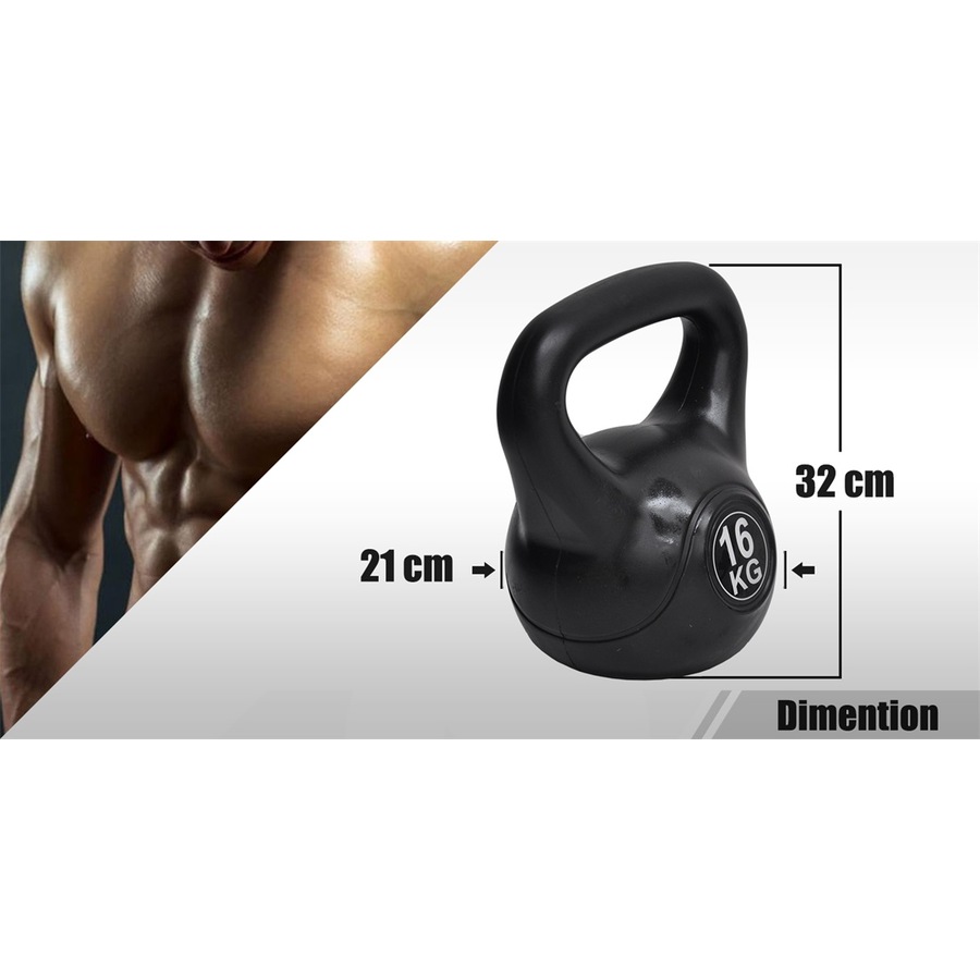 4kg + 16kg - Total 20kg Kettlebell Weight Set - Home Gym Training Kettle Bell