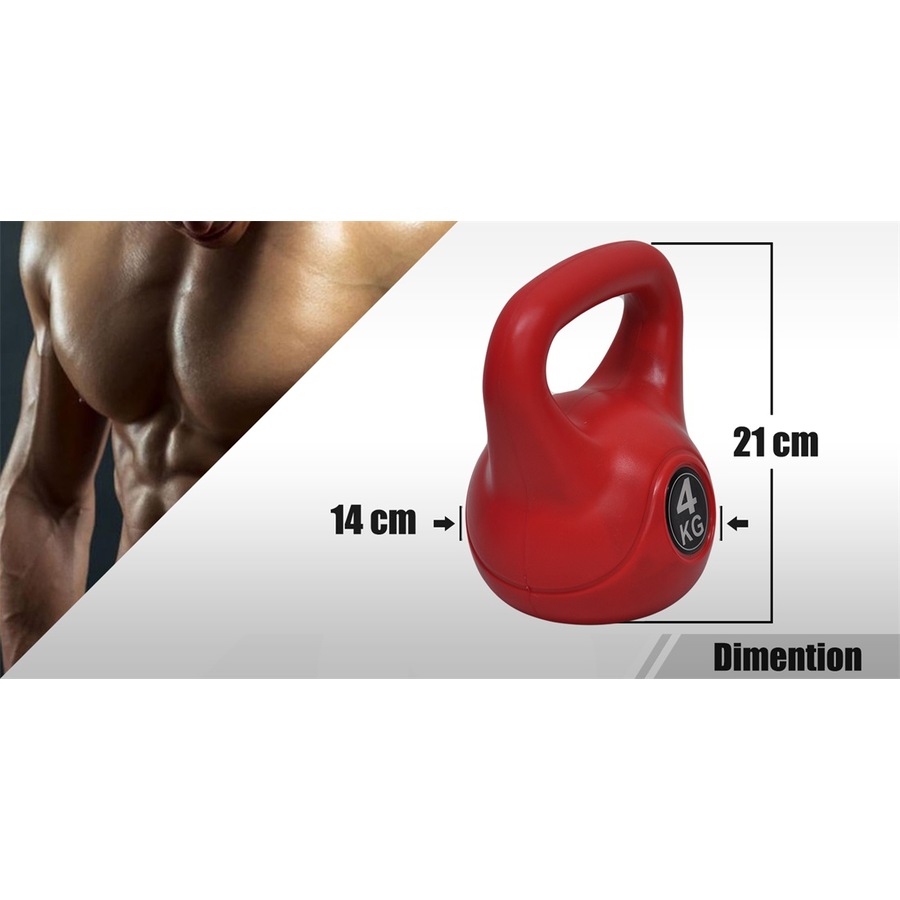 Total 24kg Kettlebell Weight Set - 4kg x 2 + 8kgx 2 - Home Gym Training Kettle Bell Exercise