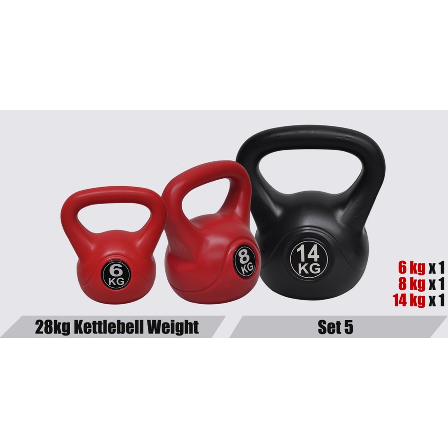 6 + 8 + 14kg Total 28kg Kettlebell Weight Home Gym Training Kettle Bell Exercise