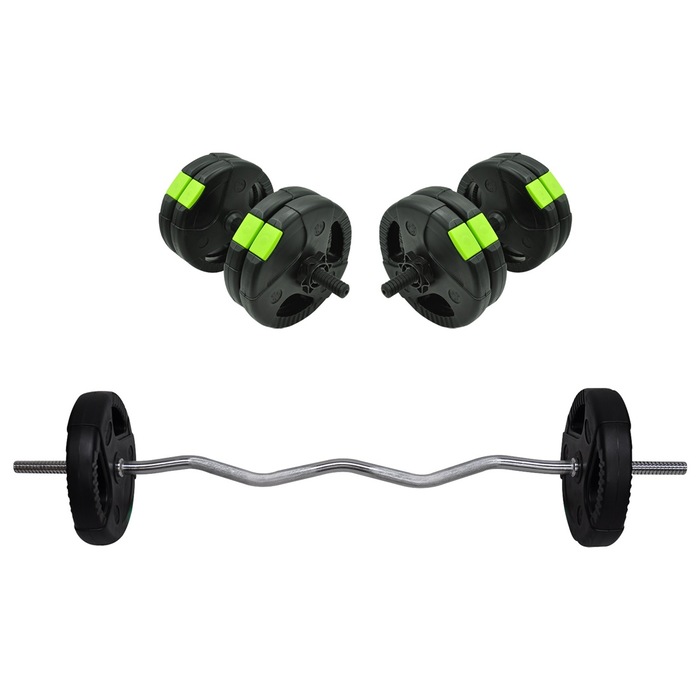 27KG Weight Set 180cm Olympic Barbell Bar 15KG Weight Plate FREE Spring