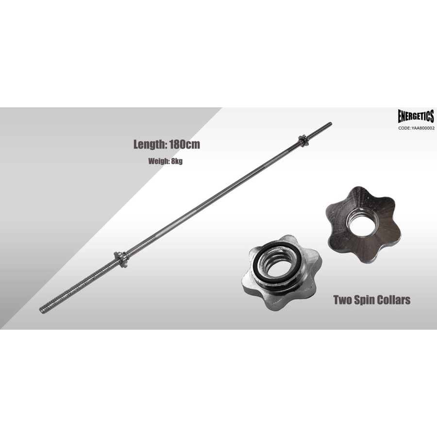 Total 33kg Barbell Weight Set - 180cm Barbell Bar + 7.5kgx2 & 5kgx2 Weight Plate