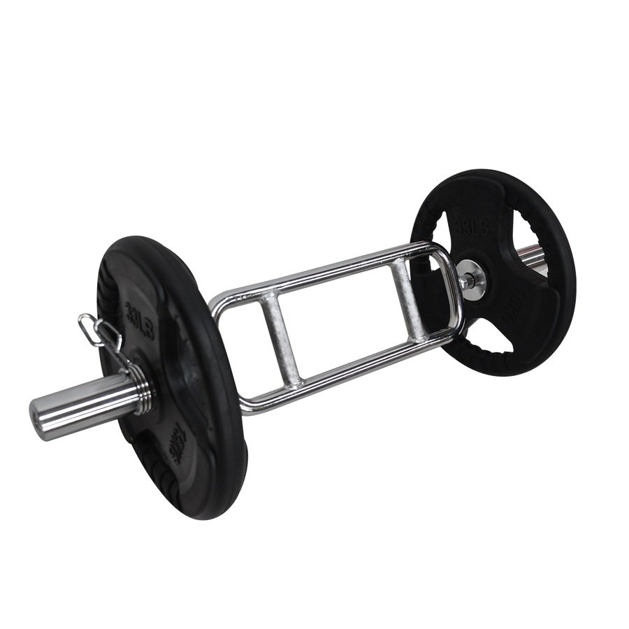 Total 38kg - 88cm Olympic Tricep Barbell Weight Set - Rubber Coated Weight Plate